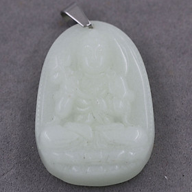 [Tuổi Ngọ] Mặt Dây Chuyền Phật Đại Thế Chí Bồ Tát Đá Dạ Quang Size Nhỏ 3.6cm - Tặng Kèm Móc Inox - Phong Thủy 868 - May Mắn - Bình An
