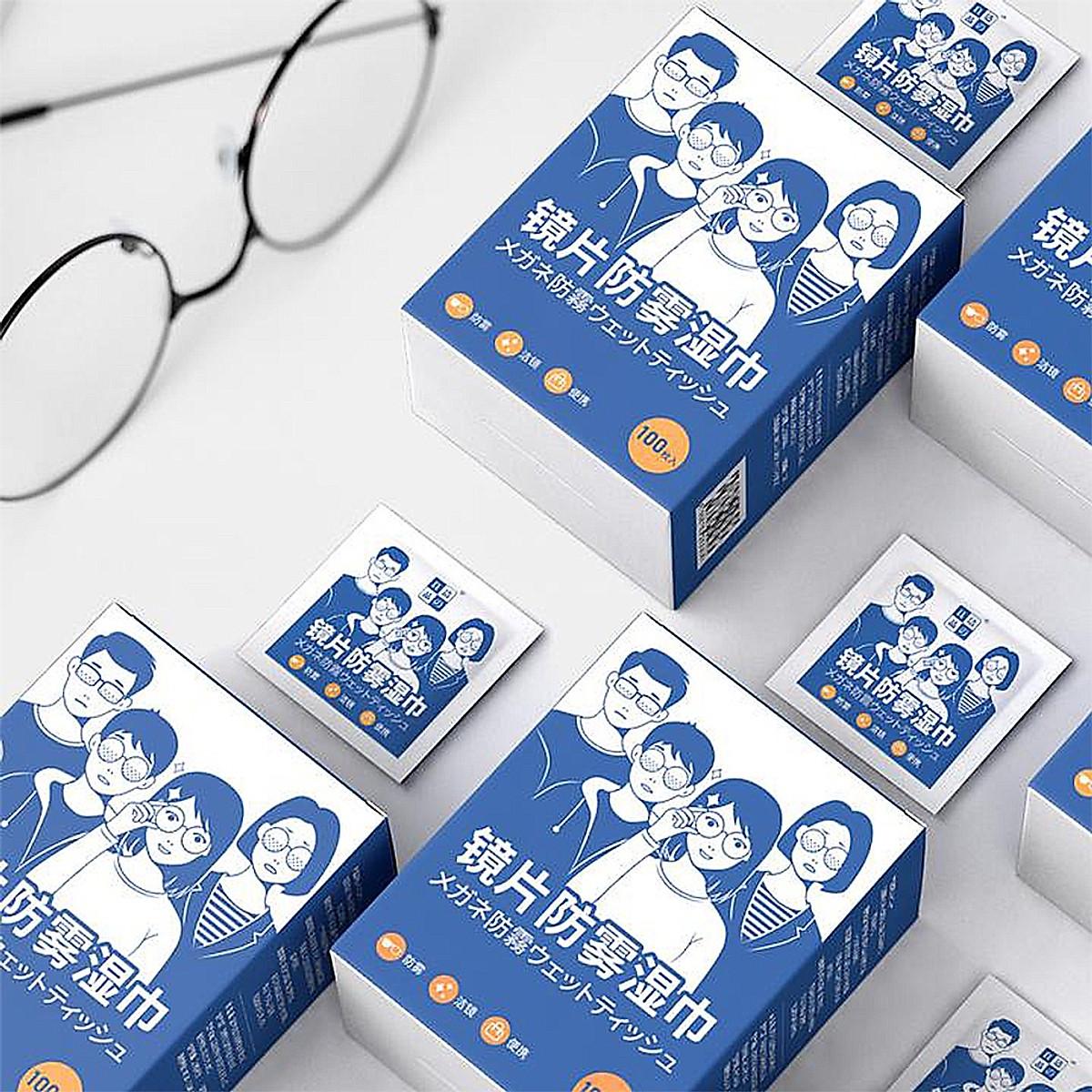 Hộp 100 Khăn Lau Kính Nano, Chống Bám Hơi Nước, Chống Bụi Bẩn - Khăn Lau Kính Nano Hộp 100 Miếng