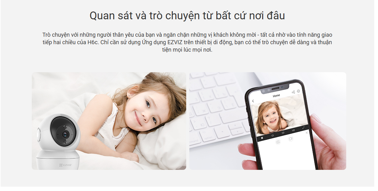 Camera WiFi quay quét EZVIZ H6C Pro 3K 5MP - hàng chính hãng