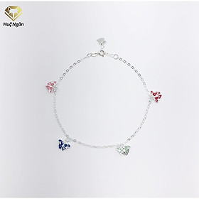 Lắc chân bạc Ý 925 Huệ Ngân-Cánh Bướm Mùa Xuân JL040