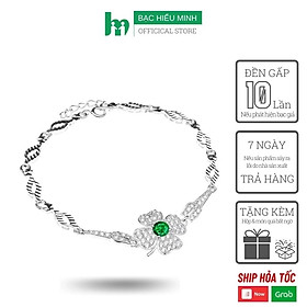 Lắc Tay Nữ Bạc Hiểu Minh LTU329s cỏ 4 lá