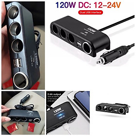 Bộ Chia Tẩu Ô Tô Mẫu Mới 12v-24v - 120W – 4 Cổng USjB Kép , Chống Cháy, Dùng Cho Mọi Dòng Xe Loại Xịn , đồng hồ treo tường