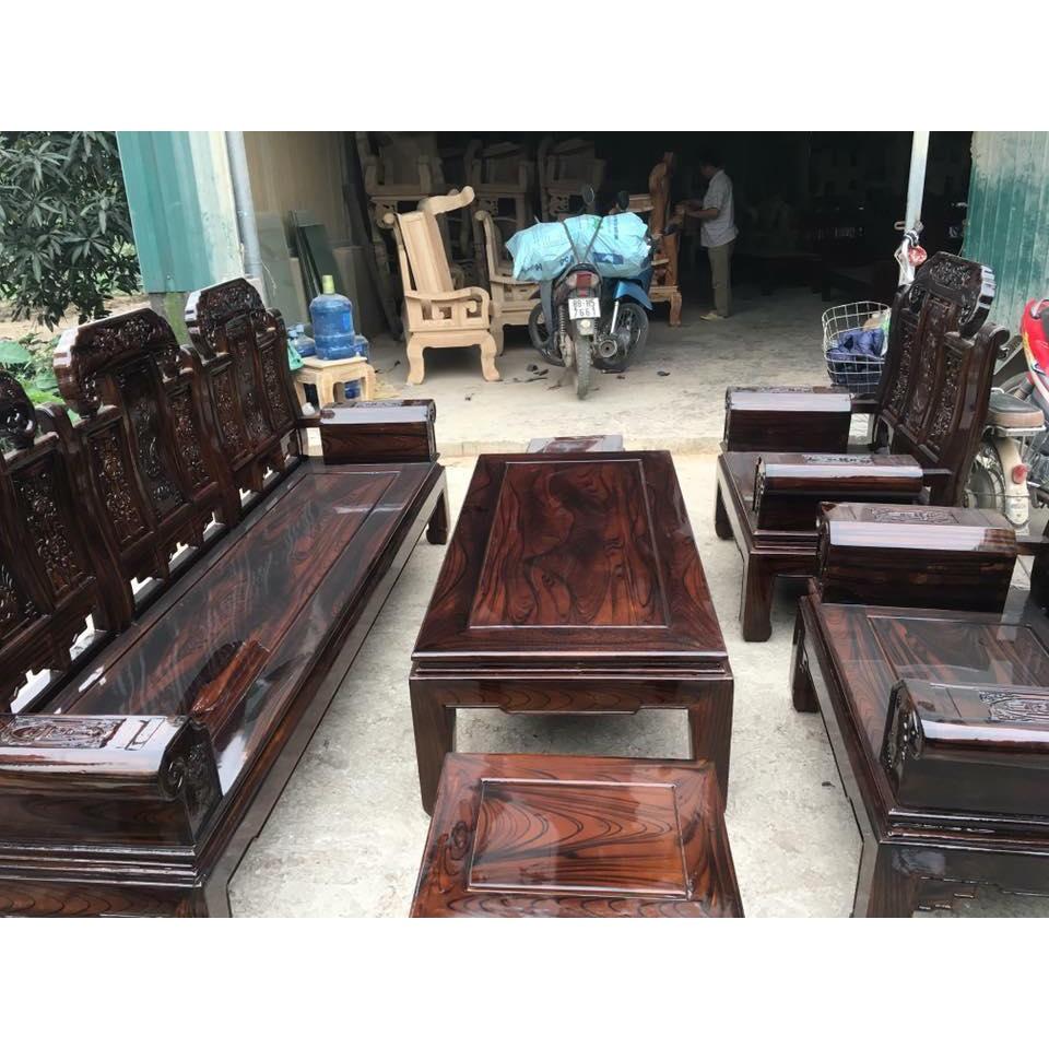 Bàn ghế phòng khách âu á hộp trương voi gỗ sồi mỹ 2m2