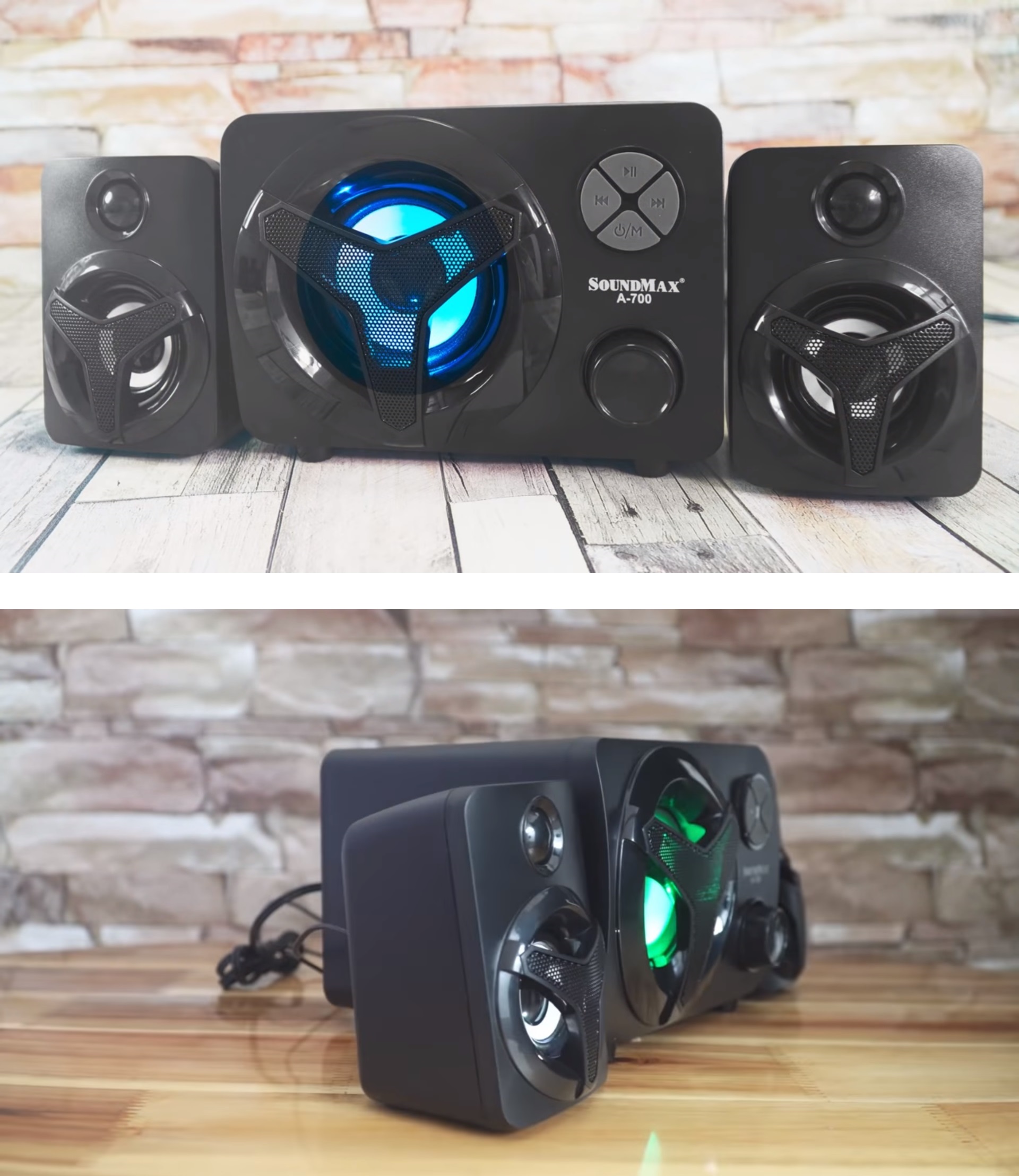 Bộ loa di động 2.1 kết nối AUX / Bluetooth nguồn USB SOUNDMAX A-700 - Hàng chính hãng