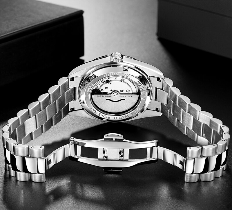 Đồng Hồ Nam Cadisen C8185M6 Chính Hãng Full Box Chống Nước Kính Chống Xước Dây Thép BH 2 Năm Máy Cơ