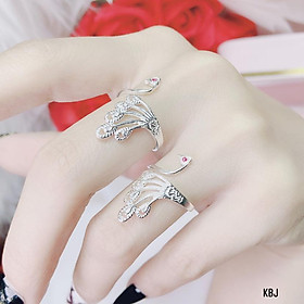 Nhẫn bạc thời trang cá tính hình tia sét freesize chất liệu bằng bạc s925 SA089