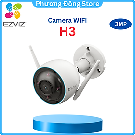 Camera Wifi EZVIZ Ngoài Trời H3 3MP 2K Siêu Nét, Tích Hợp AI Nhận Diện Người Và Xe, Màu Ban Đêm, Đàm Thoại 2 Chiều - Hàng chính hãng
