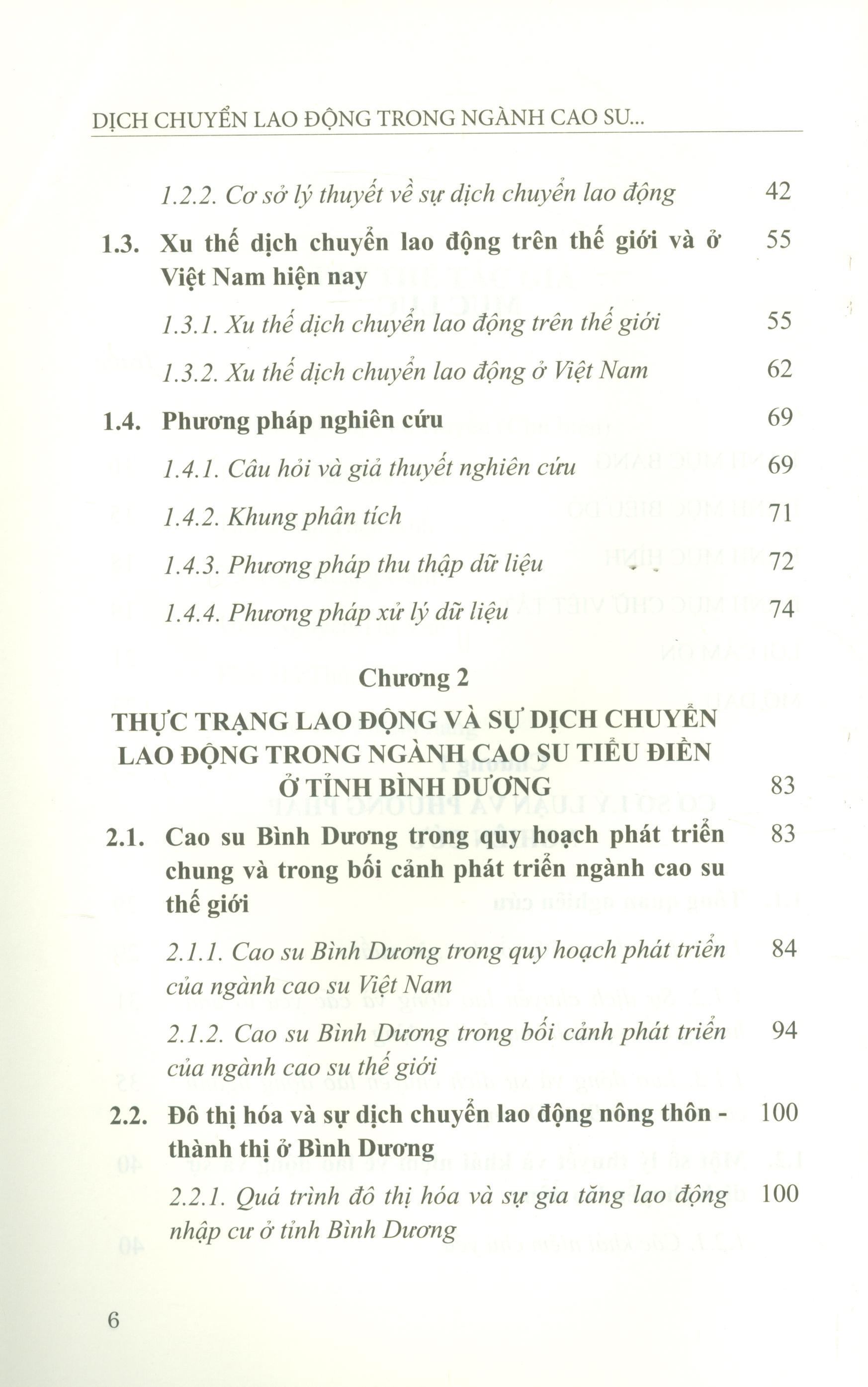 Dịch Chuyển Lao Động Trong Ngành Cao Su Tiểu Điền Ở Tỉnh Bình Dương