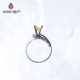 Nhẫn bạc nữ đá Citrine mệnh thổ, kim - Ngọc Quý Gemstones