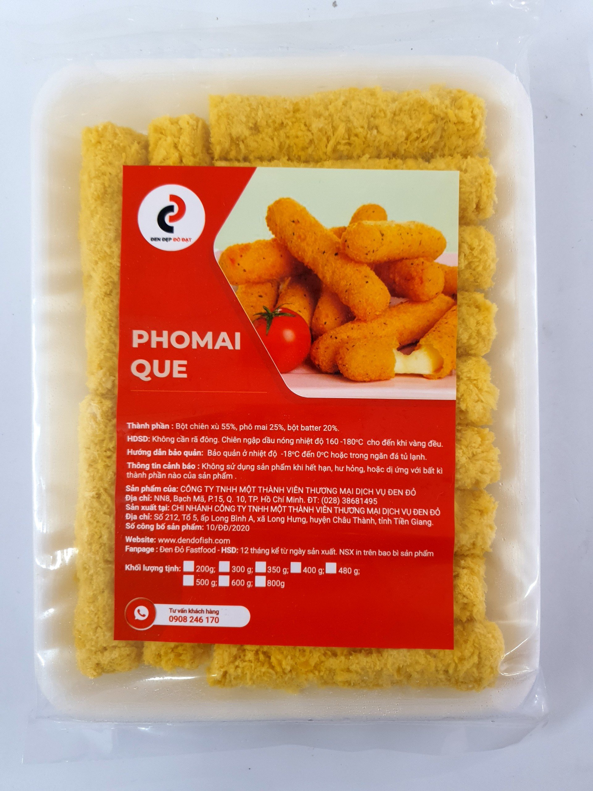 Phô Mai Que Mozzarella Stick 13 Cây Gói 500gr - Thương hiệu Đen Đỏ