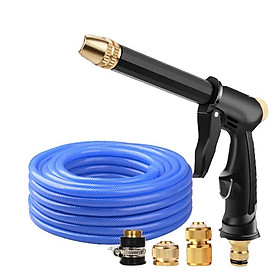 Bộ dây và vòi xịt rửa xe tưới cây tăng áp,vòi xịt rửa,vòi tưới cây 810-2576 (dây xanh- cút nối đồng)