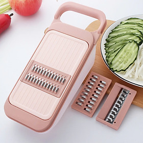 Dụng Cụ Bào Rau Củ Đa Năng Thiết Kế 3 Lưỡi Dao Cắt Kèm Hộp Đựng Thông Minh Tiện Lợi - Bào Củ Quả , Thái Thạch Sợi Trà Sữa Có Khay Đựng,Nhỏ Gọn Tiện Lợi -  Hàng cao cấp