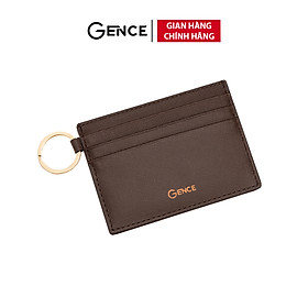 Ví Đựng Thẻ Card Đeo Chìa Khóa Túi Xách GENCE D01 Chật Liệu Da Bò Cao Cấp