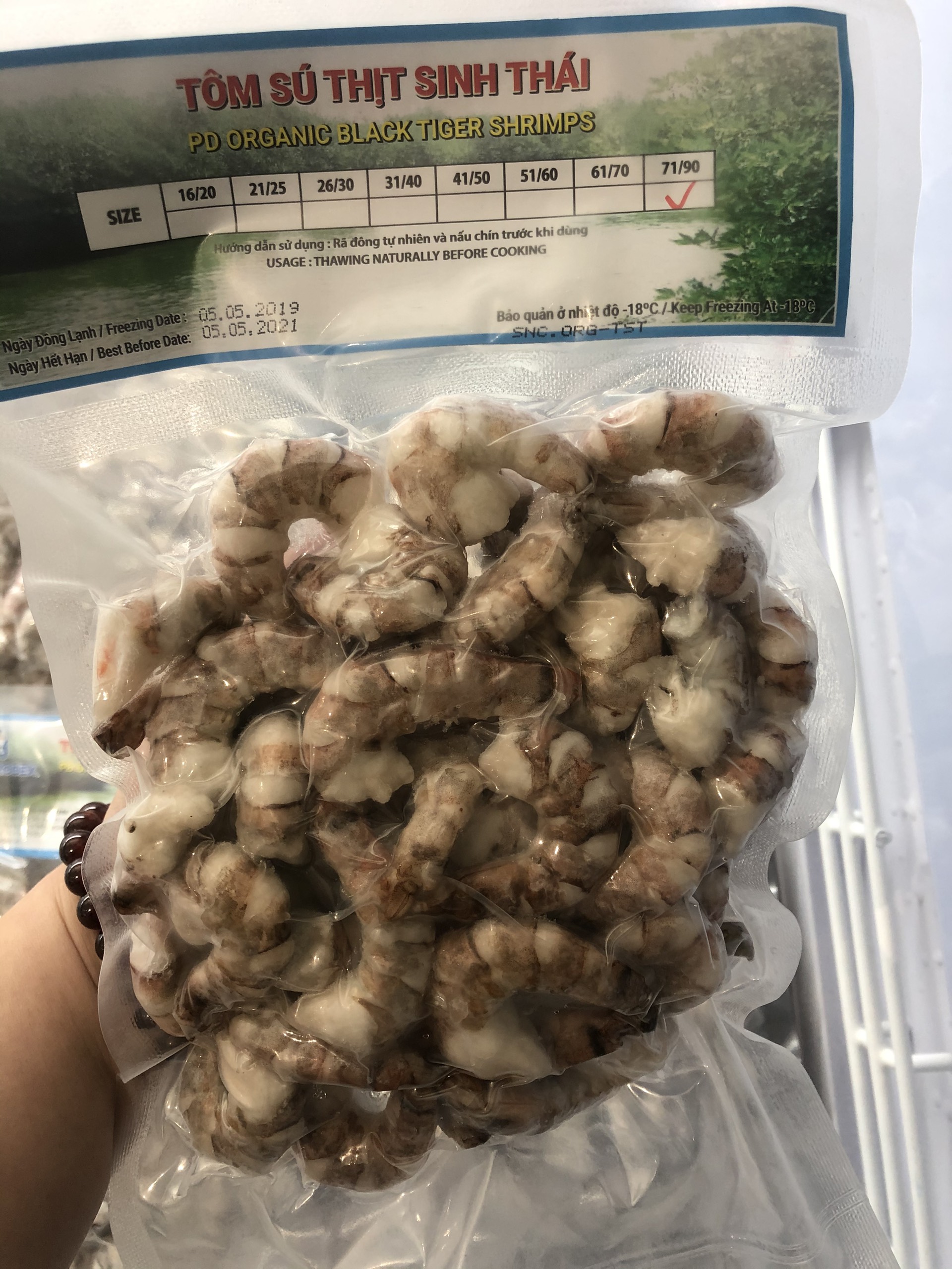 Tôm sú thịt sinh thái Seaprodex kích cỡ 71/90-250gr.