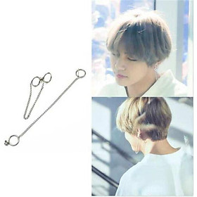 Khuyên tai nam vòng tròn xích dài BTS cực chất (1 chiếc)