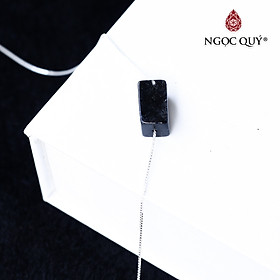 Mặt dây chuyền lu thống đá thạch anh tóc đen 13x7mm tặng dây bạc mệnh thủy, mộc - Ngọc Quý Gemstones