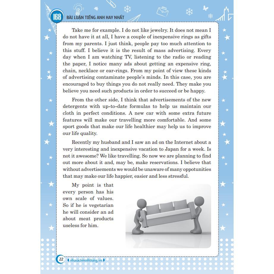 Sách - 168 Bài Luận Tiếng Anh Hay Nhất - Minh Thắng