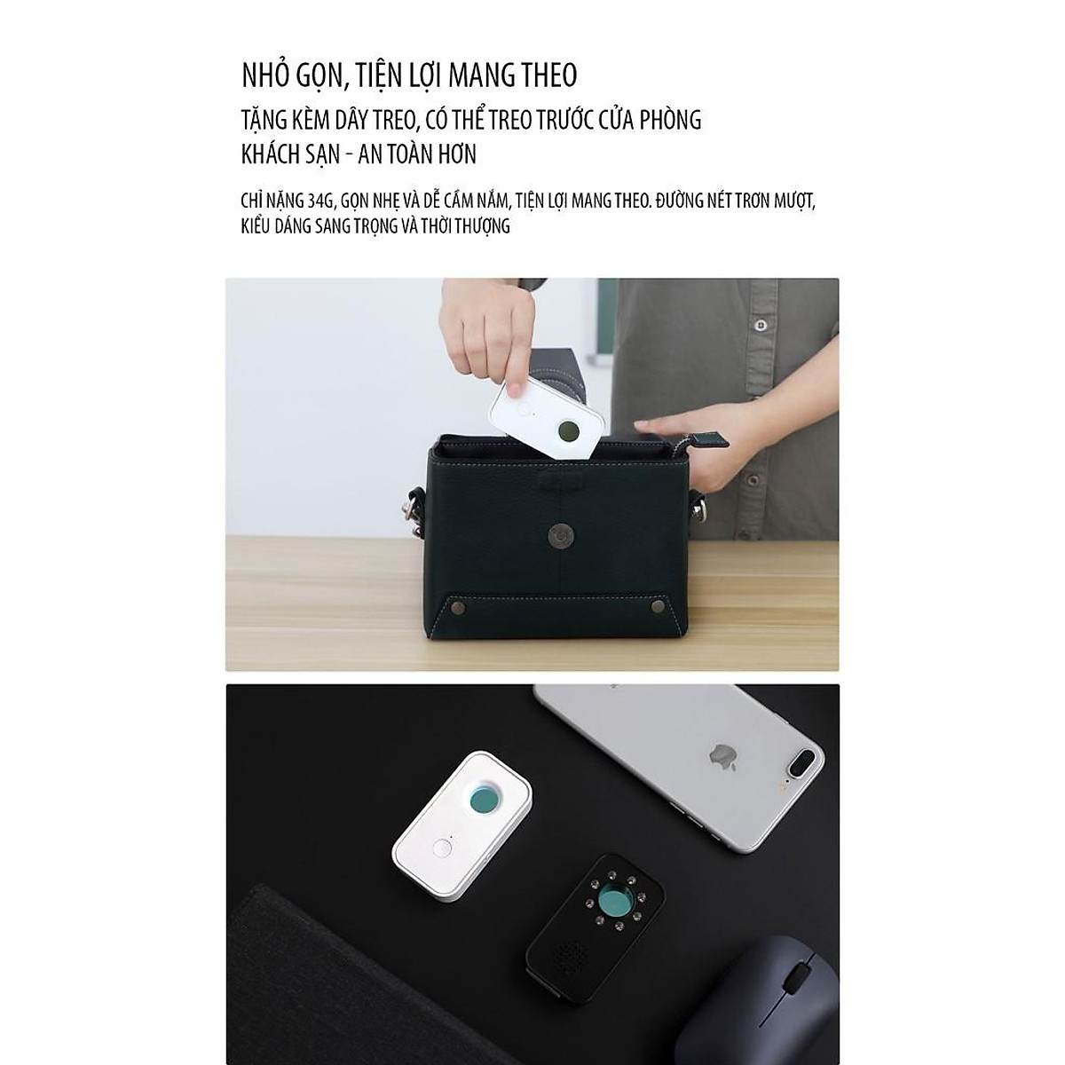 Máy Dò Camera Ẩn XM SMOOVIE Chống Quay Lén và Cảnh Báo Chống Trộm - Thiết Bị Dò Hồng Ngoại Phát Hiện Chuyển Động - Hàng chính hãng