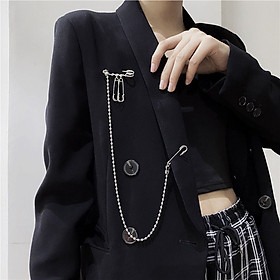 Cài áo xích titan chuỗi hạt phong cách Âu Mỹ street style cực cool ngầu