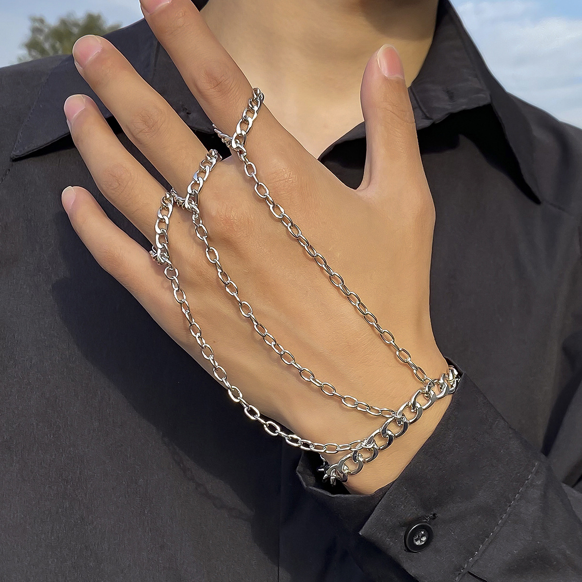 Vòng tay lắc tay kèm nhẫn titan không gỉ đặc biệt cá tính unisex