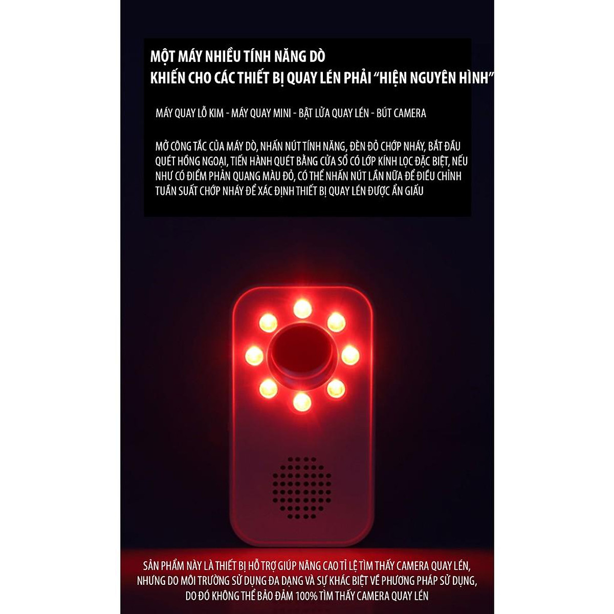 Máy Dò Camera Ẩn XM SMOOVIE Chống Quay Lén và Cảnh Báo Chống Trộm - Thiết Bị Dò Hồng Ngoại Phát Hiện Chuyển Động - Hàng chính hãng
