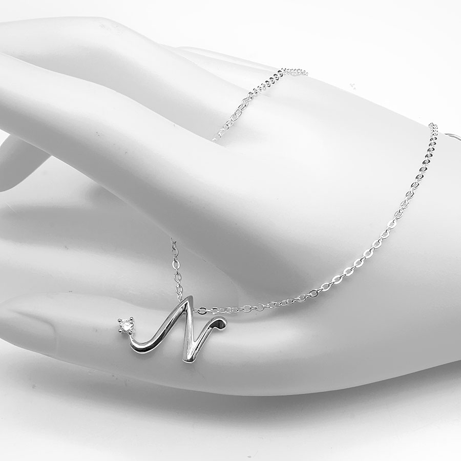 Dây Và Mặt Dây Chuyền Nữ Bạc Hiểu Minh CC001.N - Chữ N - Bảo Hành Vĩnh Viễn ( Hàng Chính Hãng )