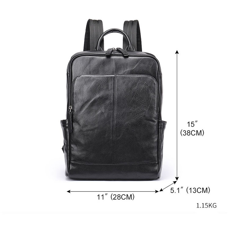 Balo nam da bò thật Ba lô sinh viên BHM9196 vừa laptop 14inch