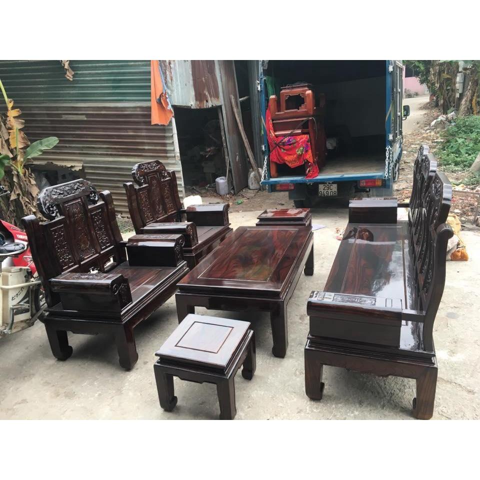 Bàn ghế phòng khách âu á hộp trương voi gỗ sồi mỹ 2m2