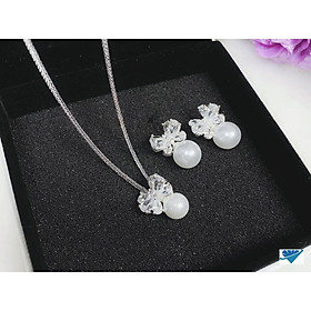 Bộ trang sức bạc gắn trai MS15a