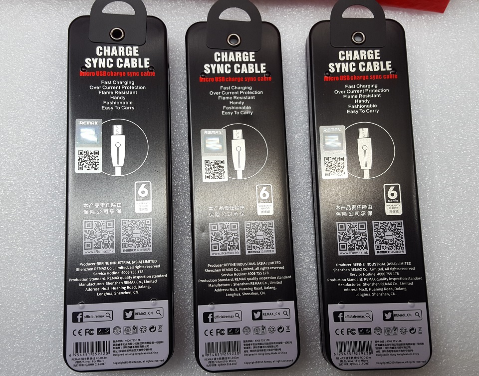 Cáp sạc thông minh Knight RC-043M cổng Micro USB dài 1m, hộp thiếc - Hàng chính hãng