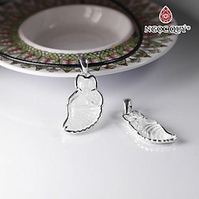 Mặt dây chuyền hồ ly thạch ưu linh trắng bọc bạc mệnh thủy , kim - Ngọc Quý Gemstones