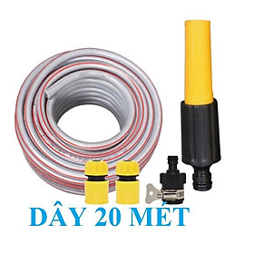 Bộ dây vòi xịt nước rửa xe, tưới cây . tăng áp 3 lần, loại 20m 206622-5 cút sập, + tặng mở chai