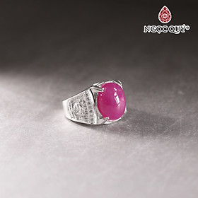 Nhẫn bạc nam mặt đá Tỳ hưu ngọc bích  19x14mm Ni19 mệnh hỏa , mộc - Ngọc Quý Gemstones