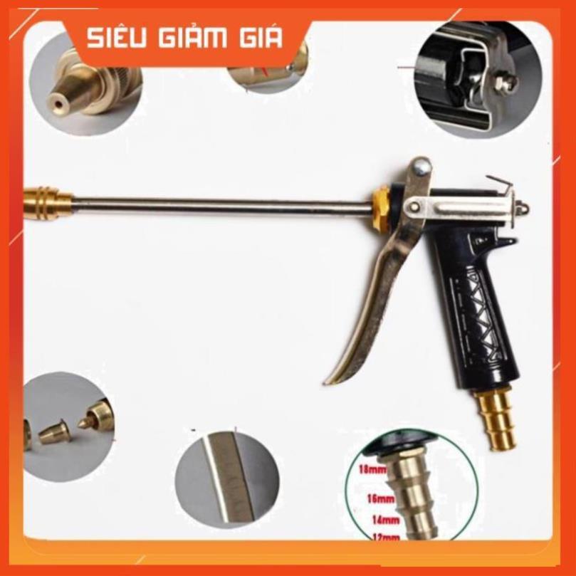Bộ dây vòi xịt nước rửa xe, tưới cây . tăng áp 3 lần, loại 7m,10m 206318 đầu đồng,cút,nối vàng+ tặng túi đựng bút