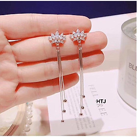 Bông tai bạc hồ điệp khoá bấm cao cấp chất liệu bằng bạc MS0802