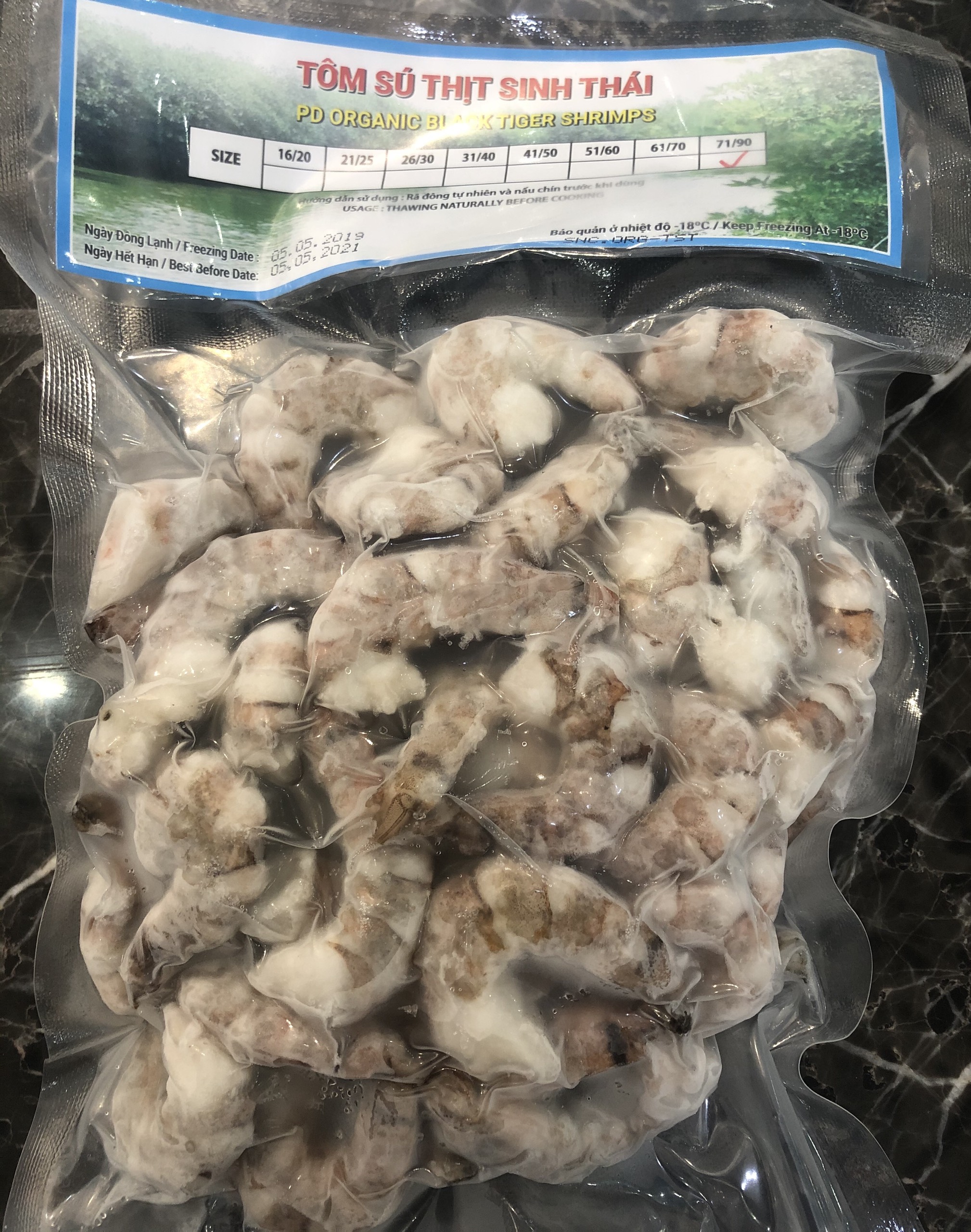 Tôm sú thịt sinh thái Seaprodex kích cỡ 71/90-250gr.