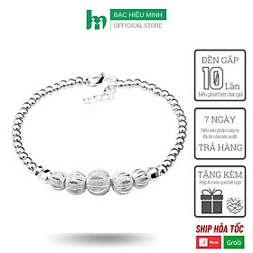 Vòng Tay, Lắc Tay Nữ Bạc 925 Họa Tiết Bi Phay Cát 3D BẠC HIỂU MINH LTU213