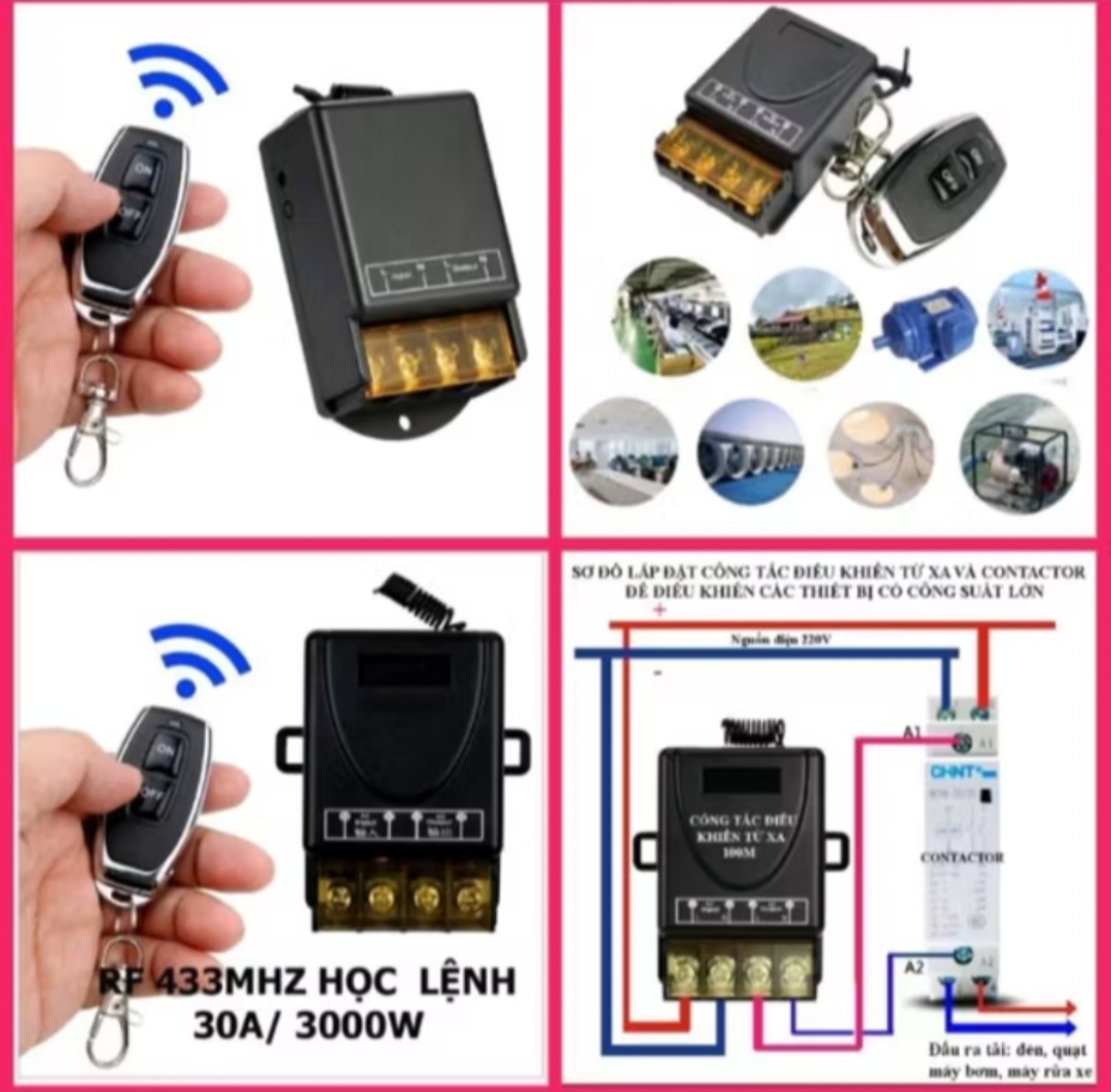 1 BỘ ĐIỀU KHIỂN BẬT TẮT CÁC THIẾT BỊ ĐIỆN TỪ XA MÁY BƠM BÓNG ĐÈN THÔNG MINH