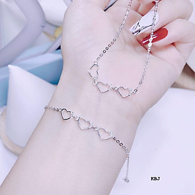 Lắc tay nữ thời trang mặt khối vuông chất liệu bằng bạc s925 MS095v