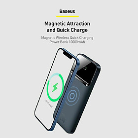[Mẫu mới 2021]Pin dự phòng sạc không dây tích hợp nam châm Baseus Magnetic Wireless Quick Charging Power Bank (10000mAh) - Hàng chính hãng