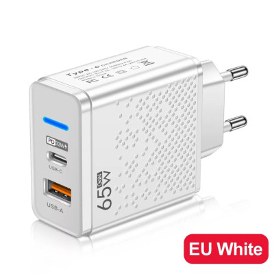 Củ sạc nhanh Elough PD65W cho điện thoại, máy tính bảng gồm 1 cổng USB-A 3.0 và 1 cổng Type-C, hàng nhập khẩu