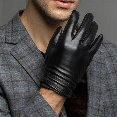 Găng tay nam BHY8615 Bao tay da cừu, lót lông giữ ấm. Găng tay mùa đông