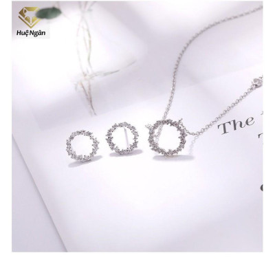 Combo dây chuyền lắc tay và khuyên tai bạc Ý 925 Huệ Ngân - Huyền thoại biển xanh PP1528-RYE140938-RYB140125