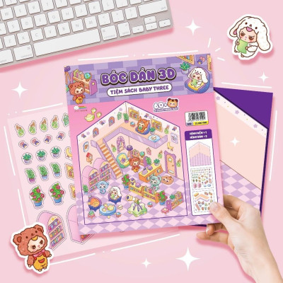 Sách - Bóc Dán 3D Baby Three - Đồ Chơi Bóc Dán 300+ Sticker Cho Bé -  Combo 5 Cuốn - Megabook