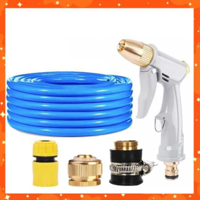 Bộ dây vòi xịt nước tưới cây rửa xe,tăng áp 3 lần, loại 20m (cút nhựa nối đồng nhựa) 206846