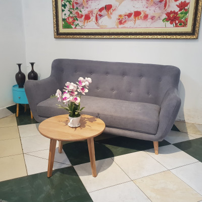 Ghế Sofa Vải Nỉ Xám Nhạt _ 3 Chổ Ngồi _ Size 1800