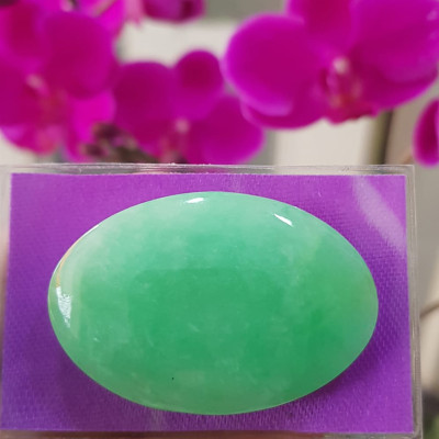 Mặt Lắc Tay Oval to đá ngọc cẩm thạch xanh tự nhiên Size đại Dài 42mm x ngang 28mm x dầy 4mm Nữ lên lắc tay vàng 1 mặt Oval to đẹp sang lắm món quà tặng Mẹ, tặng vợ người thân yêu ý nghĩa ạ