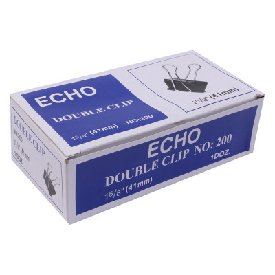 Bộ 2 Hộp Kẹp Bướm Echo (41mm) - Đen ( 12 Kẹp/Hộp)
