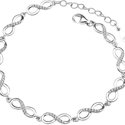 Lắc Tay Nữ Bạc Hiểu Minh LTU485 vô cực infinity