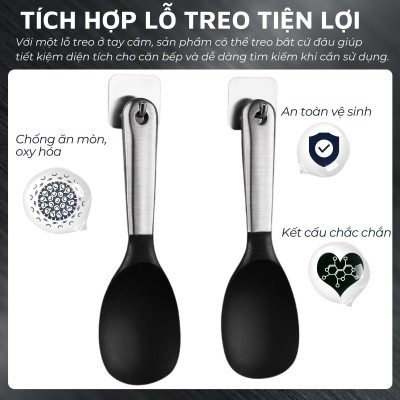 Muỗng rang silicon DandiHome cao cấp chịu nhiệt cực tốt dùng để nấu ăn
